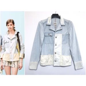 Holding Horses Pinstripe Patchwork Jacket, Size XS